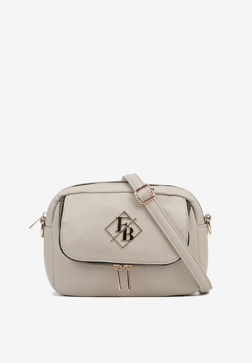 Czarna Torebka Listonoszka Zdobiona Aplikacją i Suwakami Idanesse