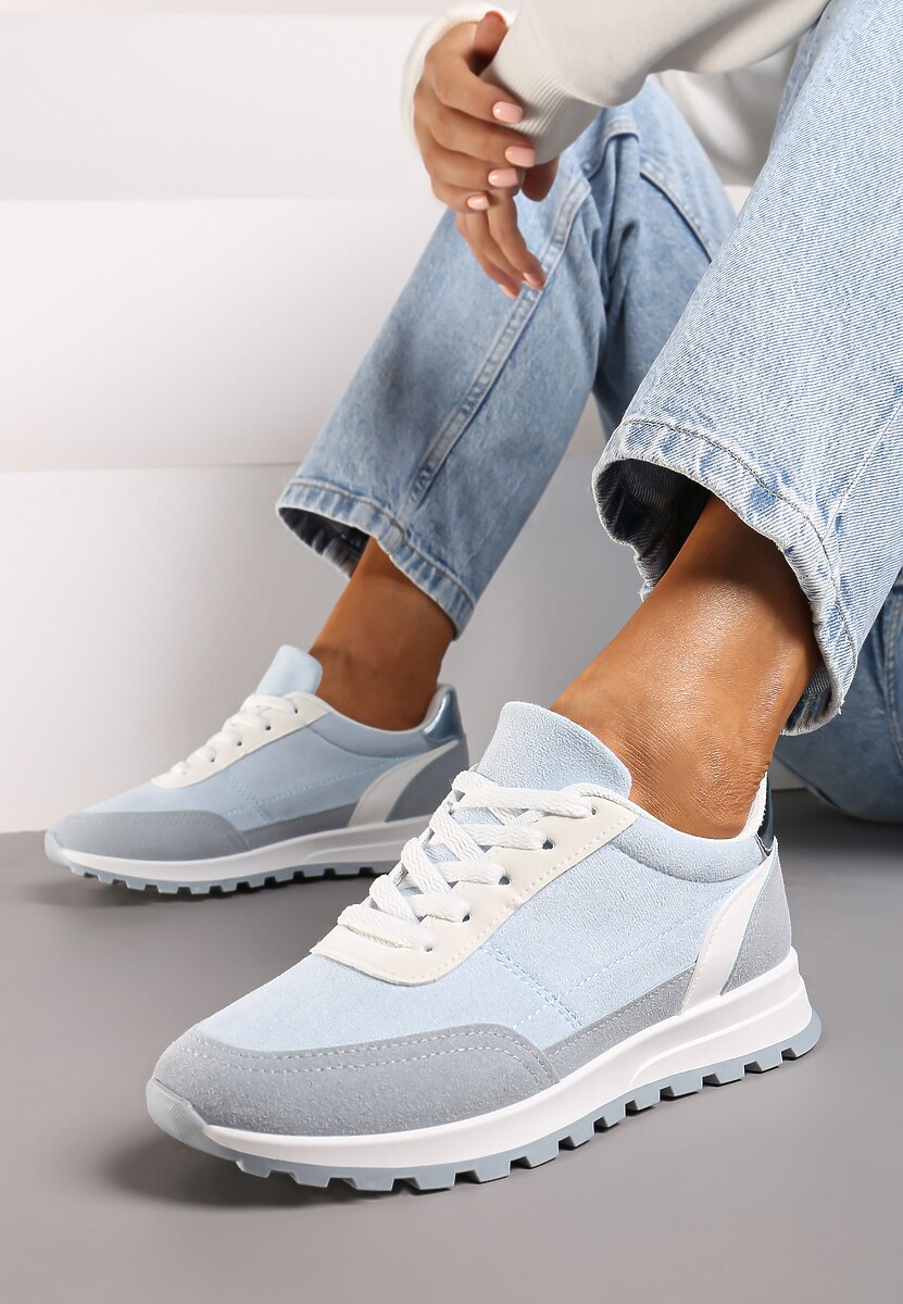 Białe Sznurowane Sneakersy przed Kostkę Kiea