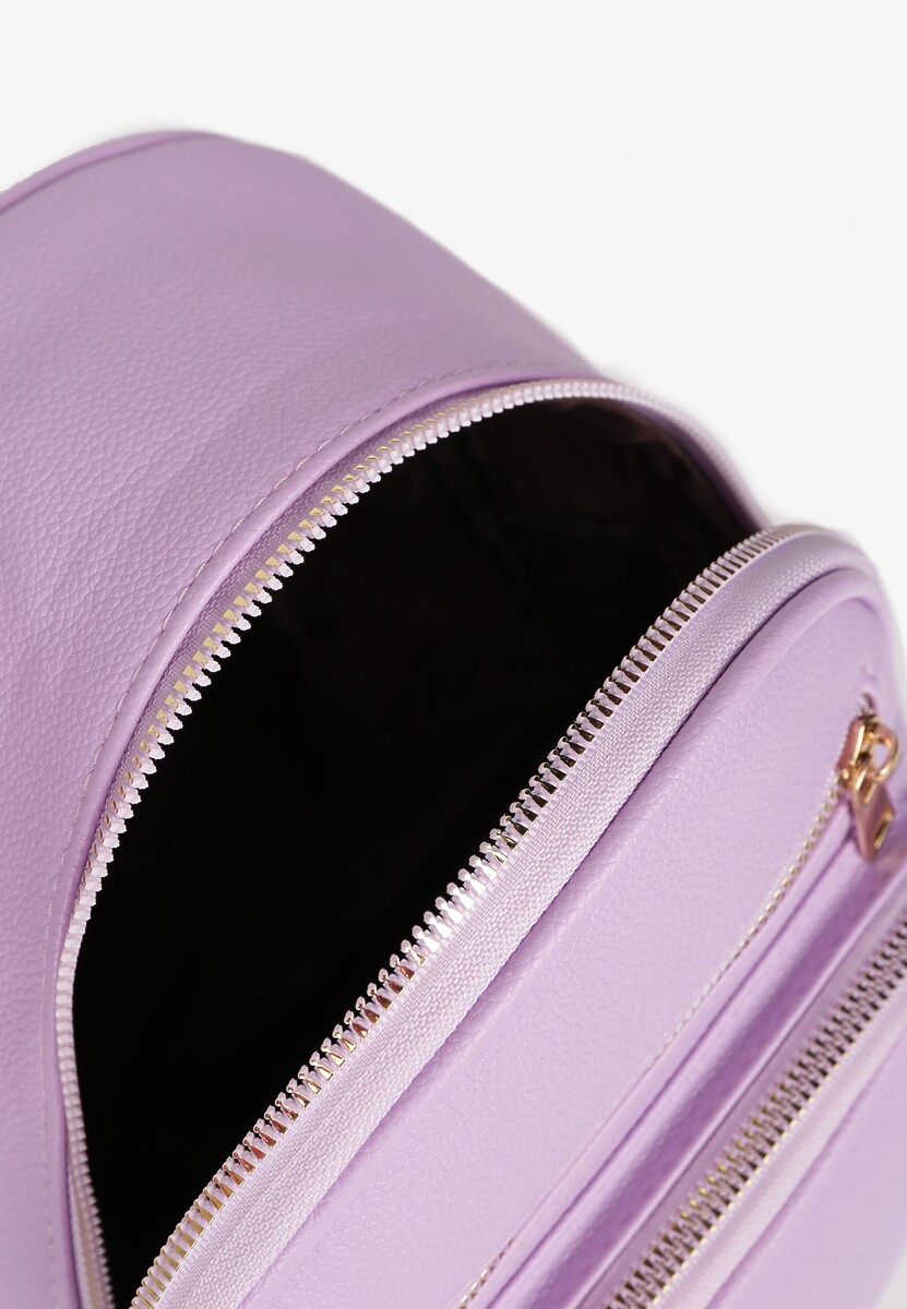 Fioletowy Plecak na Suwak Wykończony Regulowanymi Odpinanymi Paskami Nelda