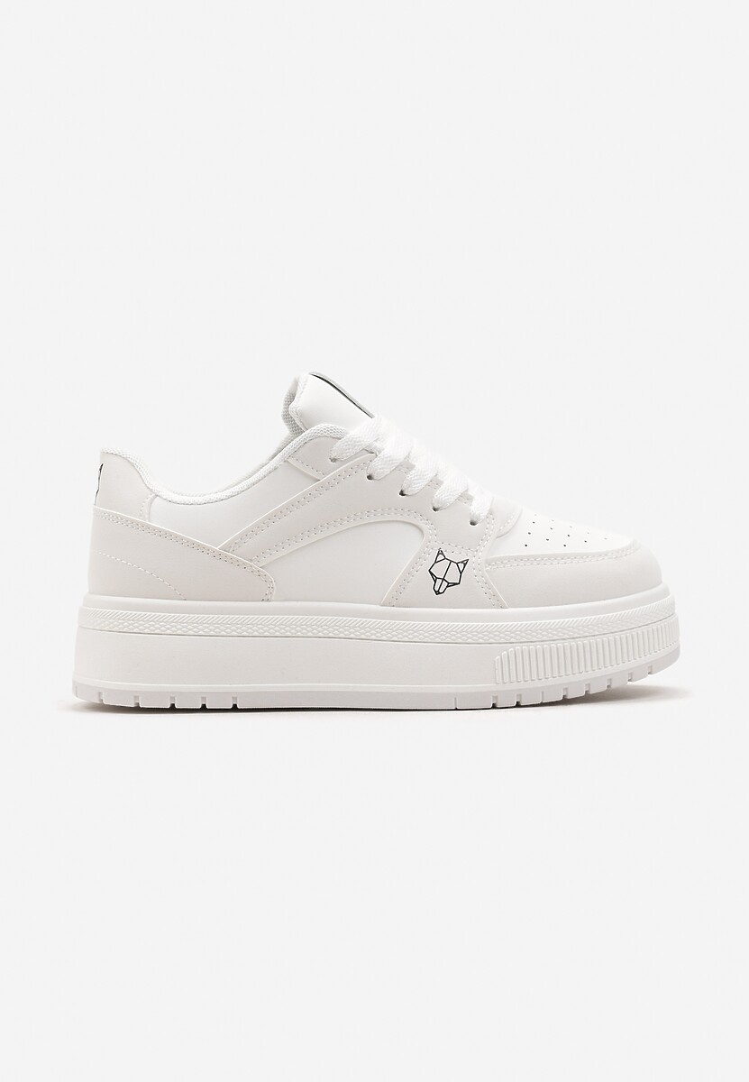 Białe Sneakersy przed Kostkę na Platformie Alsoma