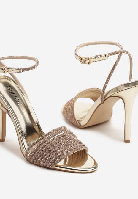Złote Sandały na Szpilce z Cyrkoniową Cholewką Ulaliana