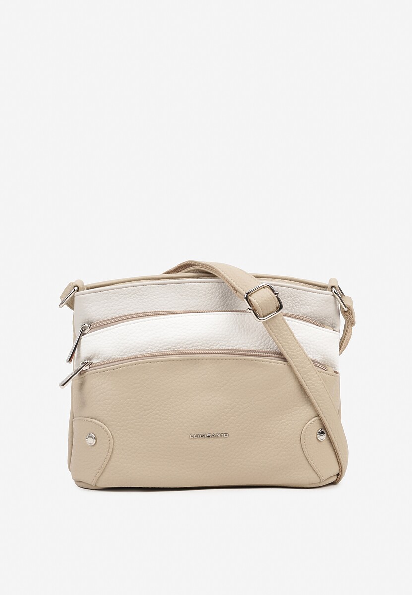 Czarna Torebka Ozdobiona Suwakami i Napisami Tanovira