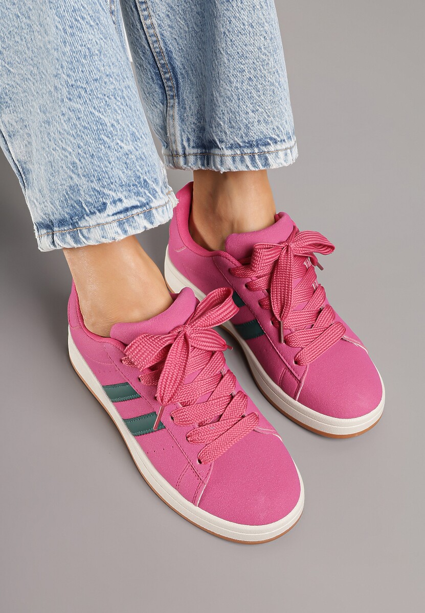 Różowe Sneakersy z Geometrycznym Wzorem Rillomia