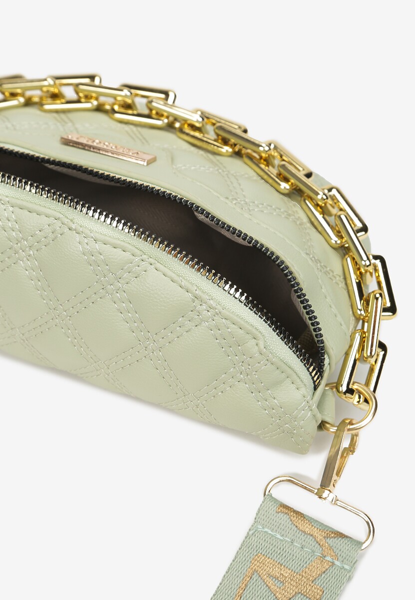 Zielona Pikowana Nerka z Łańcuchem Cotha