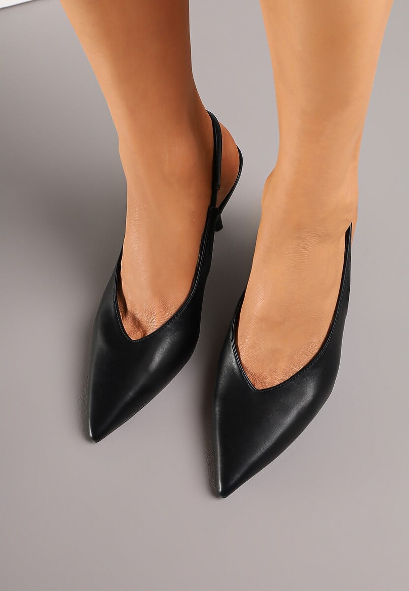 Czarne Sandały Vices Slingback na Obcasie Tilarina