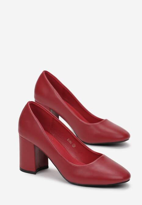 Bordowe Klasyczne Czółenka na Słupku Mogha