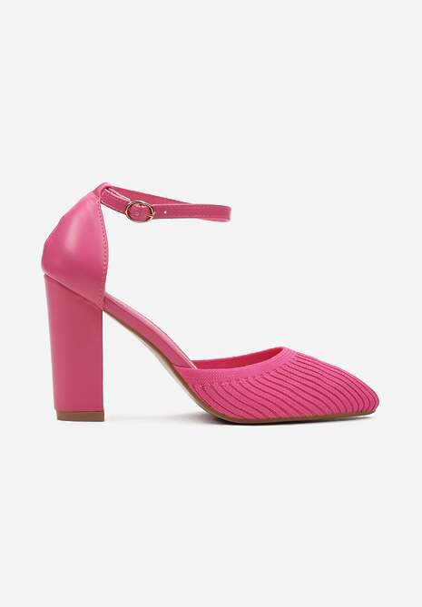 Fuksjowe Klasyczne Czółenka na Słupku z Zapięciem przy Kostce Arnallia