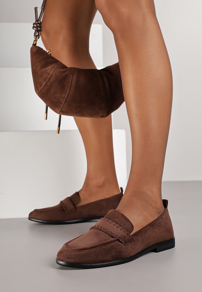 Panterkowe Mokasyny Vices z Wkładką ze Skóry Naturalnej i Paskiem z Przeszyciami Fonarrie