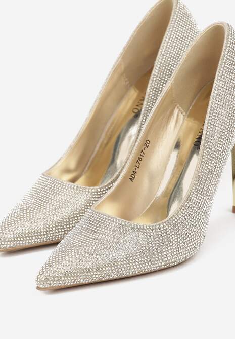 Złote Eleganckie Szpilki Ozdobione Cyrkoniami Anwedasa