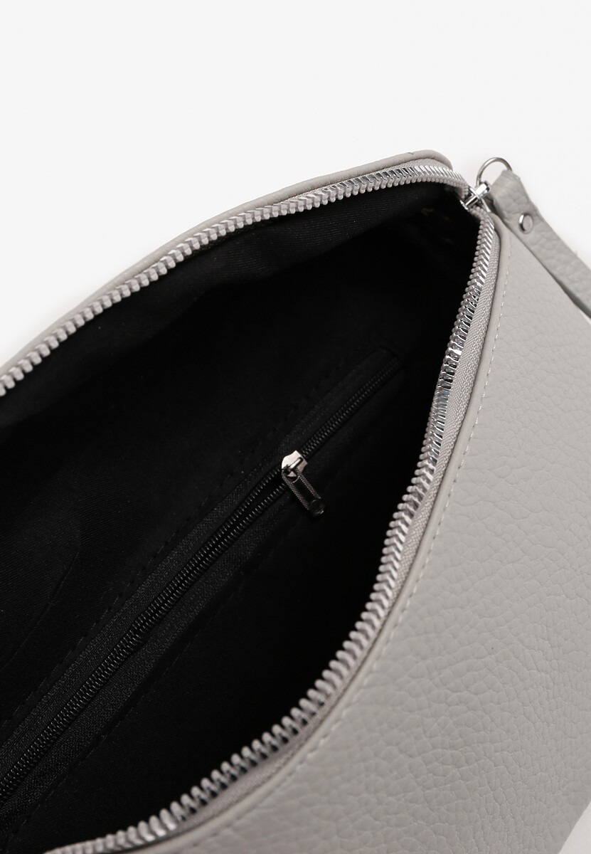 Szara Nerka z Materiałowym Paskiem w Mozaikowe Wzorki Delavinea