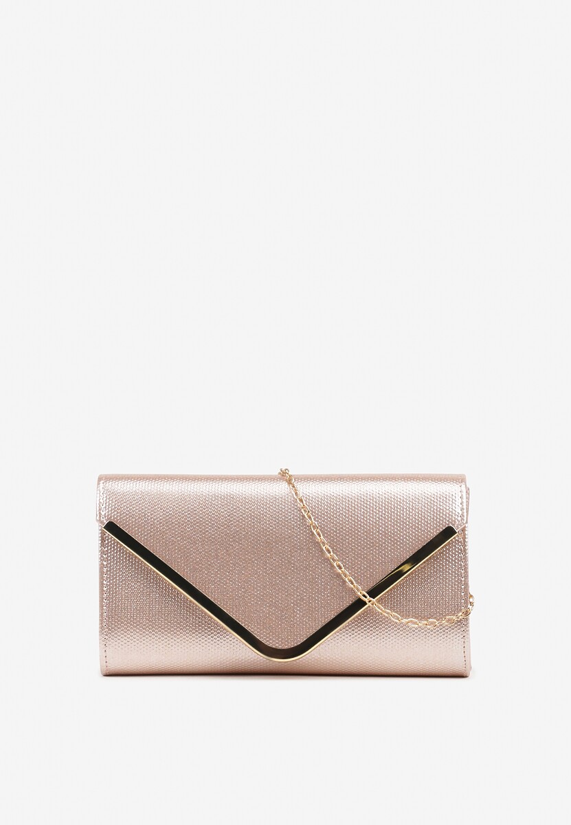 Szampańska Torebka Typu Kopertówka Ozdobiona Metaliczną Aplikacją Banolissa