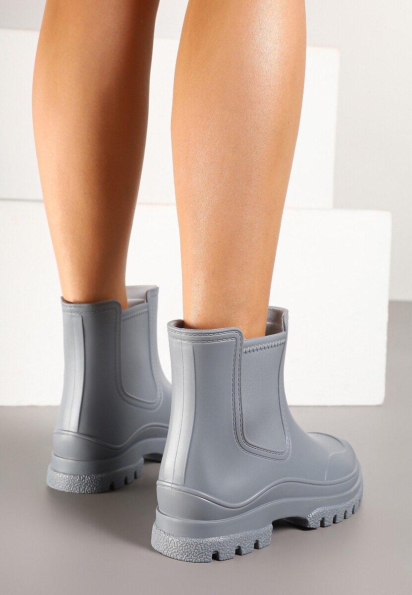 Szare Kalosze w Stylu Sztybletów Aslovia