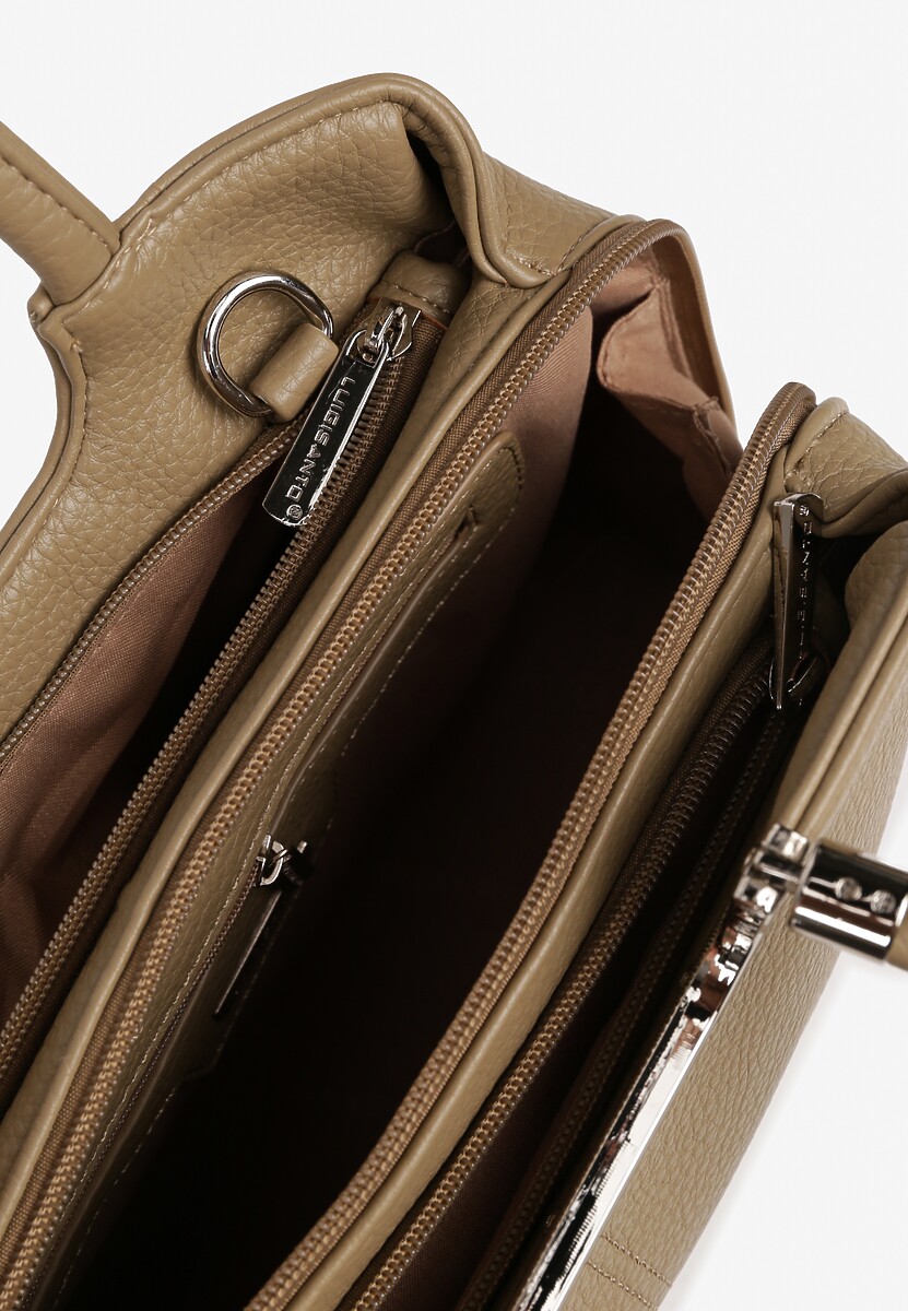 Ciemnobeżowa Prostokątna Torebka Klasyczna z Paskiem i Rączką Clarilou