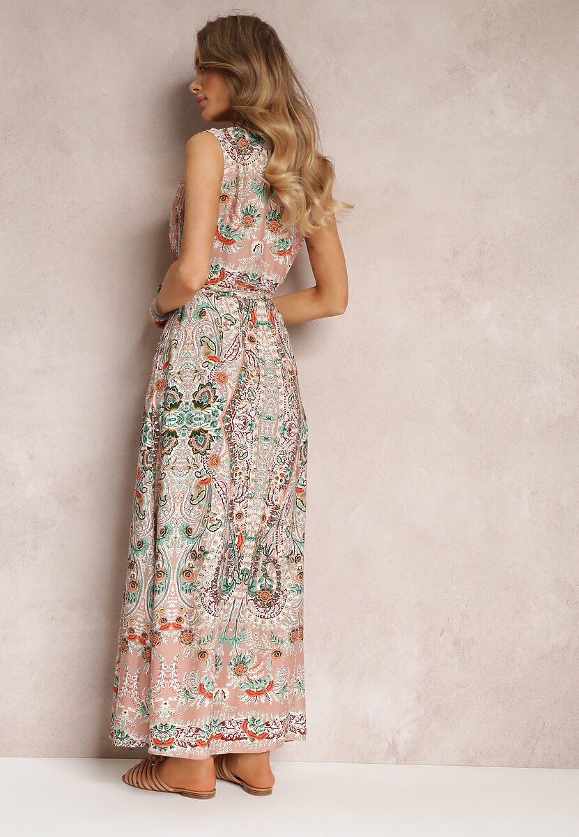 Różowo-Zielona Sukienka Koszulowa Doraemon