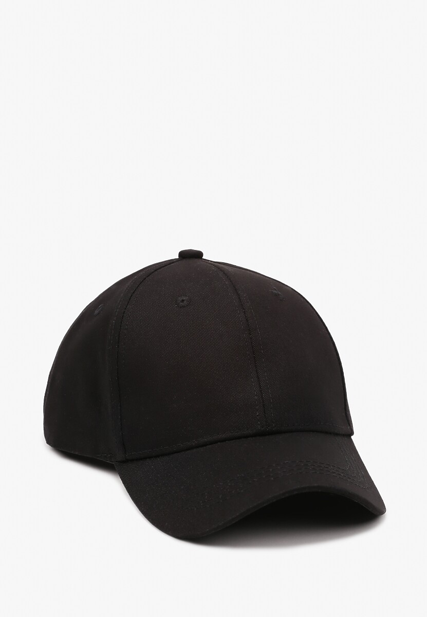 Czarna Czapka z Daszkiem z Bawełny z Możliwością Regulacji Ravzeri