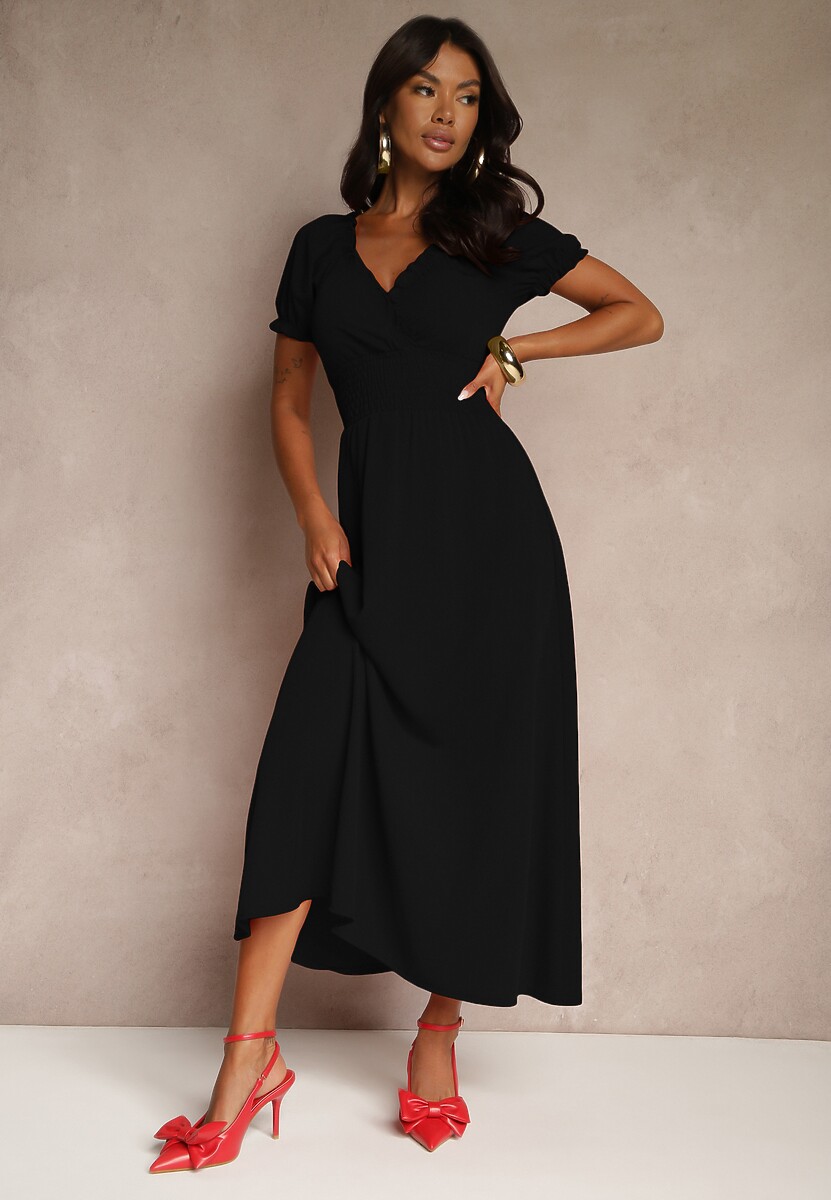 Biała Sukienka z Bufiastymi Rękawami Dolirrea