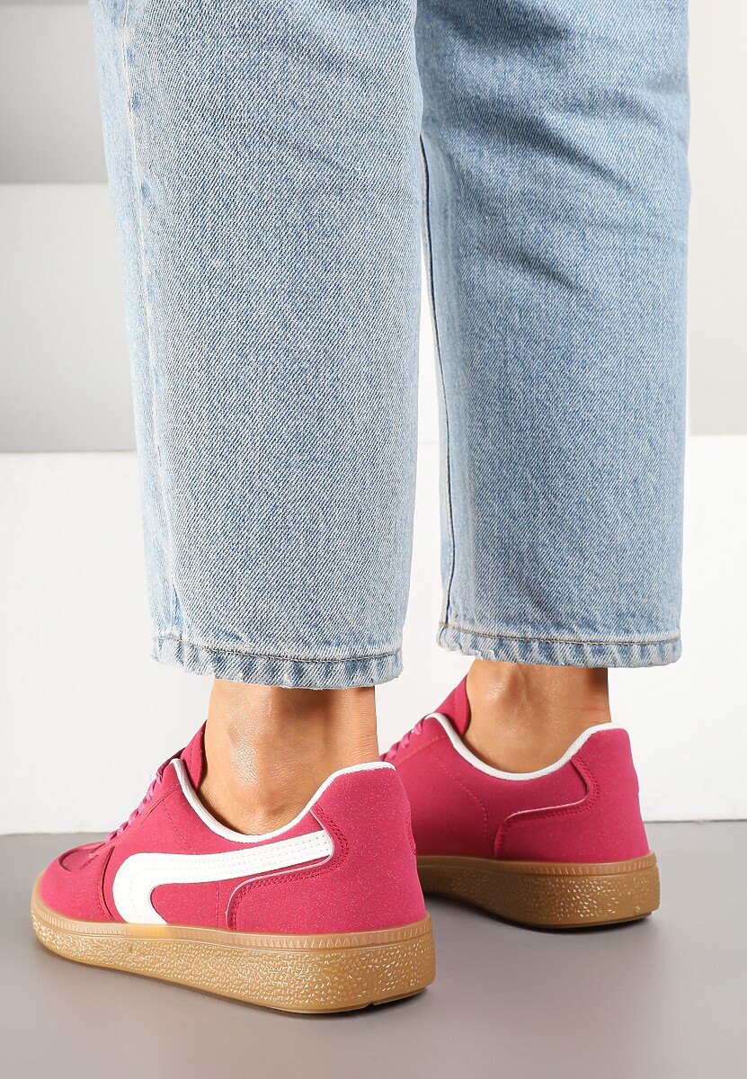 Różowe Casualowe Sneakersy Typu Kultowe Tenisówki Ablerri