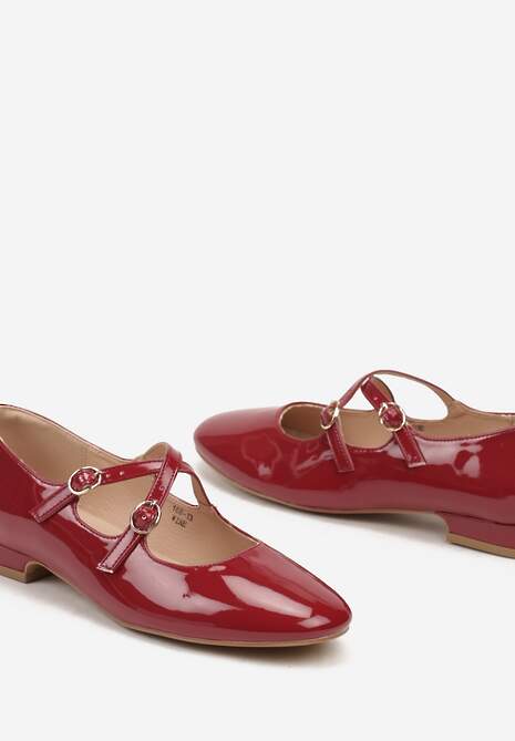 Bordowe Lakierowana Czółenka Verianas