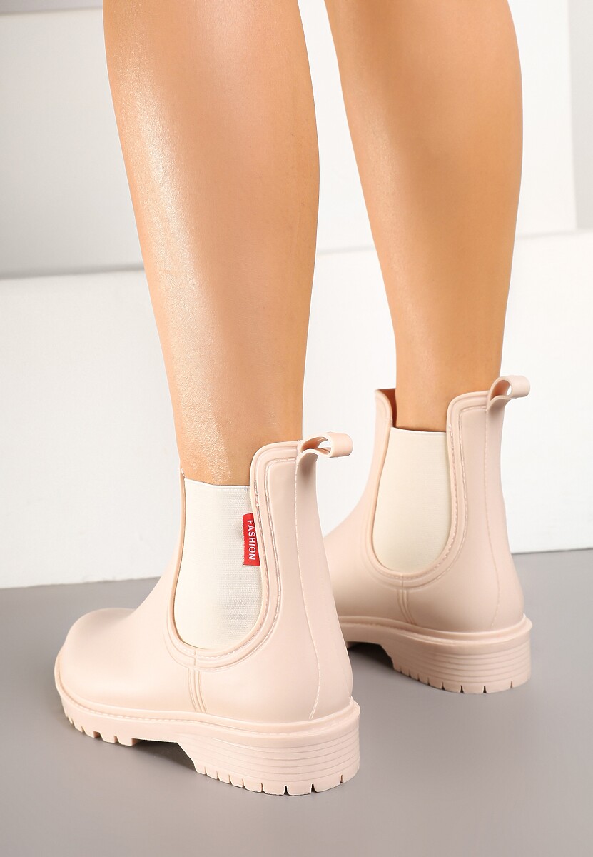 Beżowe Kalosze z Elastyczną Wstawką Erlexia