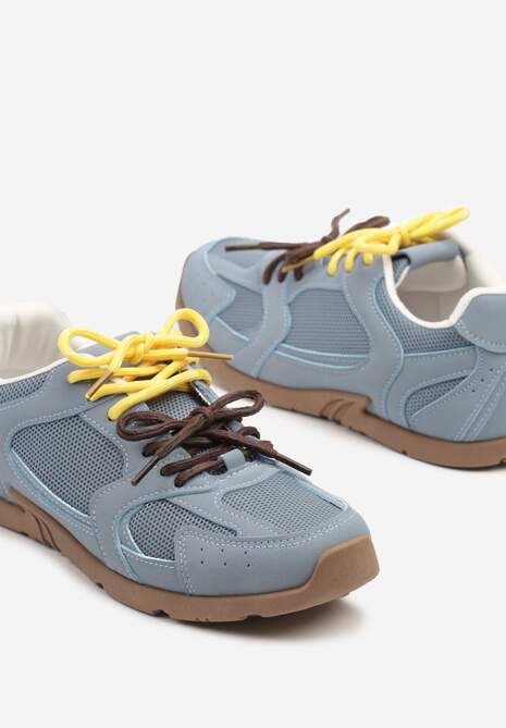 Niebieskie Sneakersy z Podwójnymi Sznurówkami Terfitra