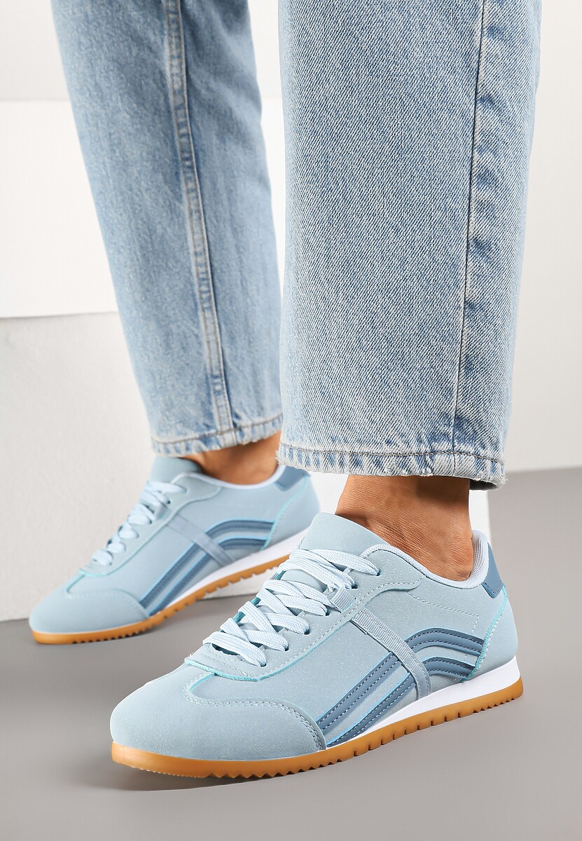 Beżowo-Pomarańczowe Sneakersy Typu Klasyczne Tenisówki Zdobione Przeszyciami Zardiva