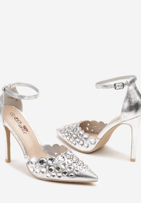 Srebrne Eleganckie Szpilki z Ozdobnymi Cyrkoniami Zennael