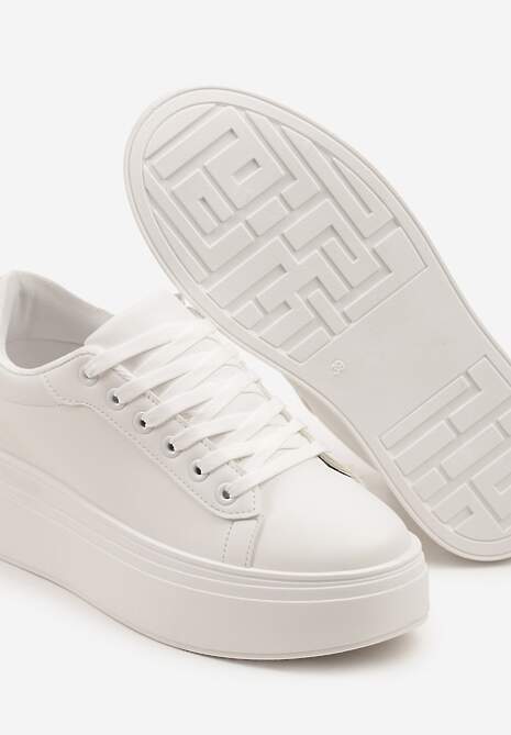 Biało-Czarne Basicowe Sneakersy na Platformie Milio