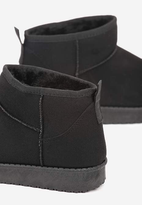 Czarne Śniegowce z Niską Cholewką Retira