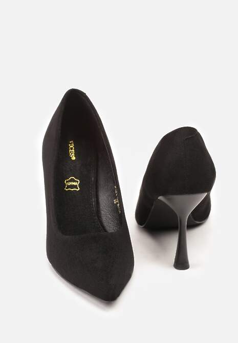 Czarne Szpilki Vices z Wkładką ze Skóry Naturalnej Gioriane