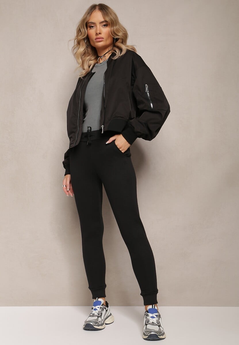 Różowe Spodnie Dresowe z Regularnym Stanem i Polarem Minnah