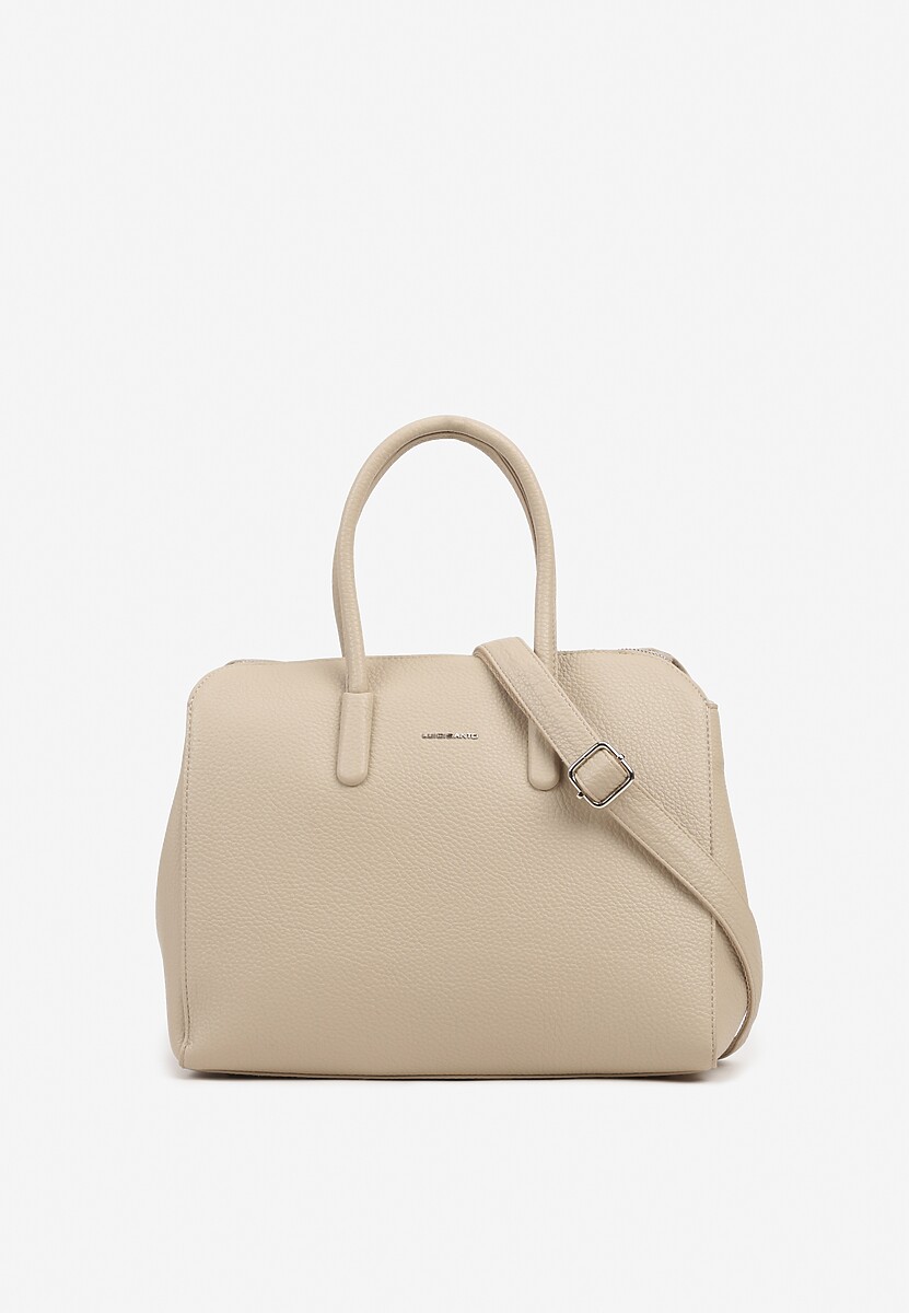 Beżowa Torebka Shopper o Lekko Trapezowym Kroju Sorela