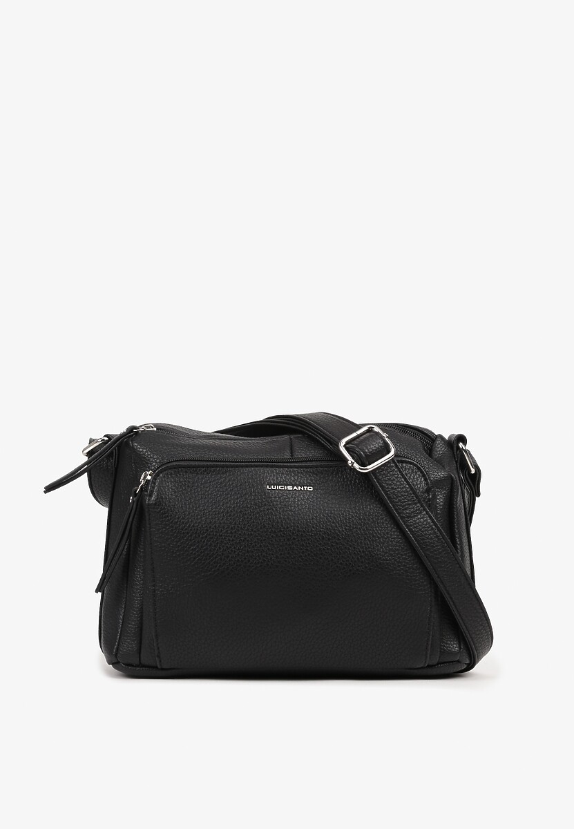 Czarna Torebka Trzykomorowa w Stylu Listonoszki Jenelira