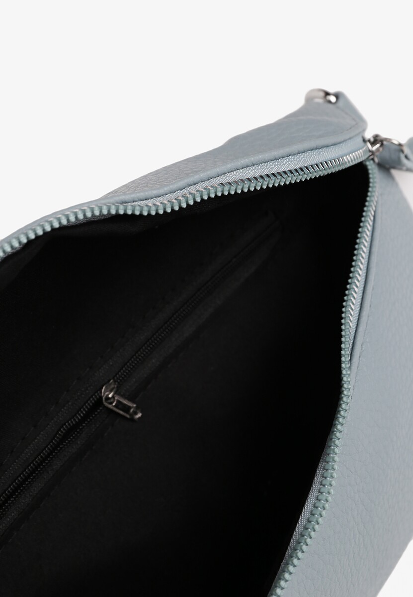 Jasnoniebieska Nerka z Materiałowym Paskiem w Mozaikowe Wzorki Delavinea