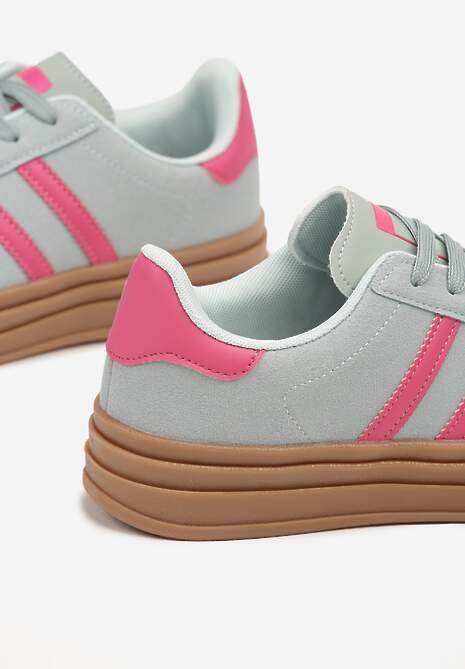 Niebiesko-Różowe Klasyczne Sneakersy na Niewysokiej Platformie Terilee