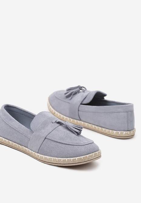 Jasnoniebieskie Espadryle przed Kostkę z Ozdobnymi Chwostami Marilsa