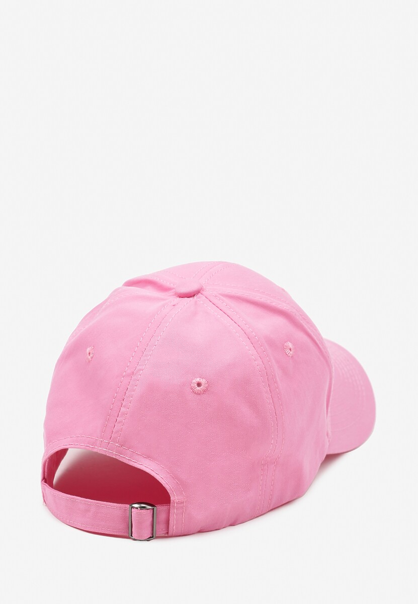 Różowa Bawełniana Czapka z Daszkiem z Haftowanym Napisem Reivessae