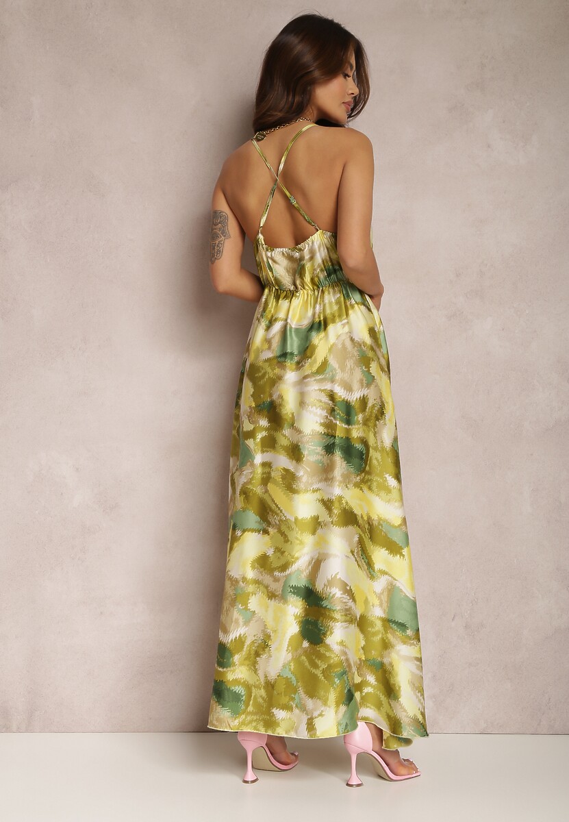 Żółto-Zielona Sukienka Phaelarpia