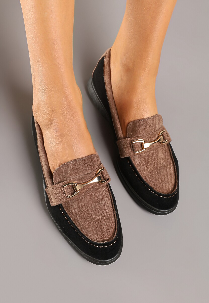 Czarne Mokasyny z Metalową Ozdobą Ellianta