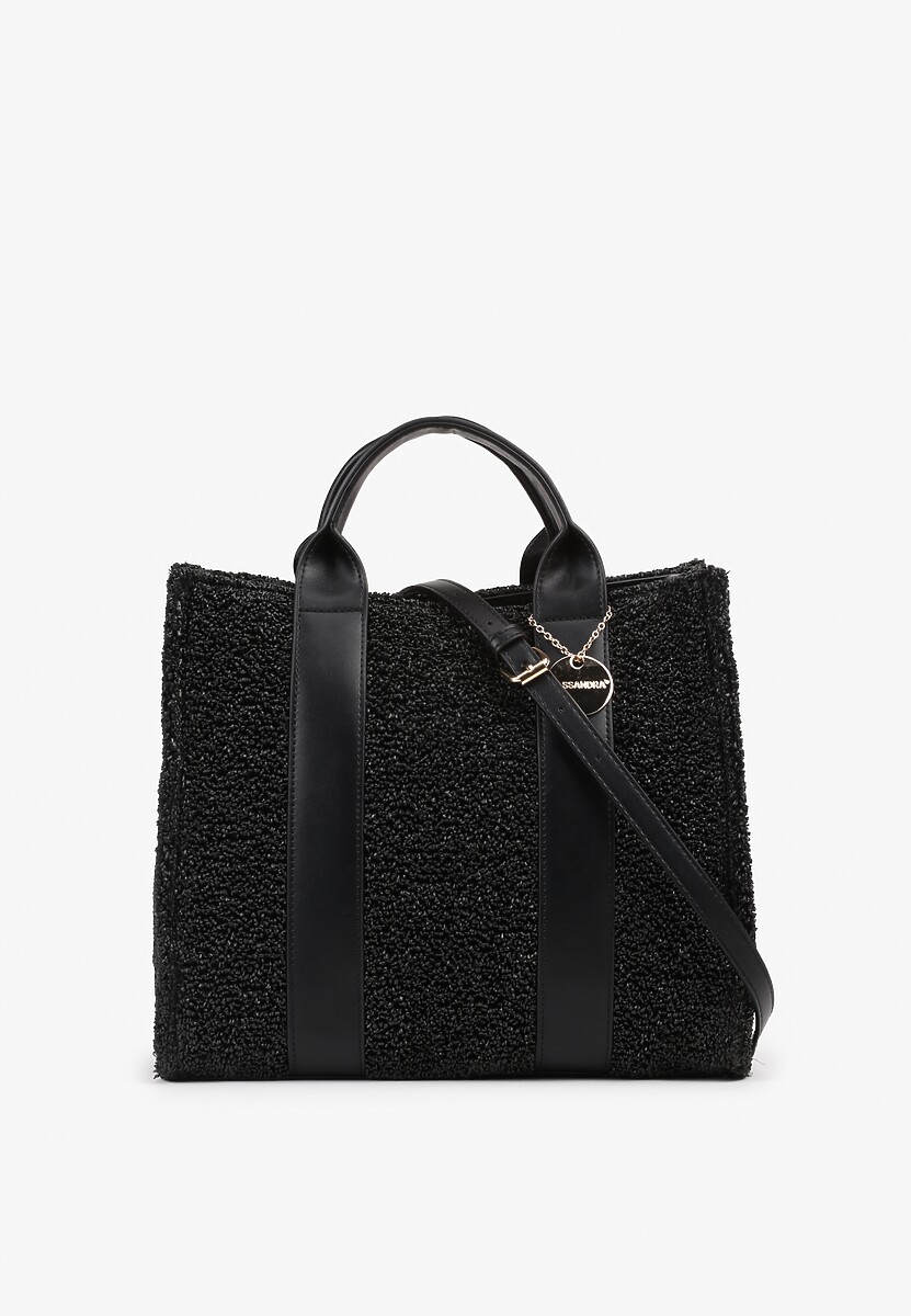 Beżowa Pleciona Torebka z Biżuteryjną Ozdobą i Rączką Lanilissa