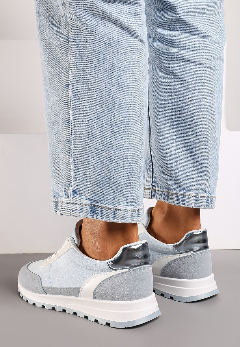 Niebieskie Sznurowane Sneakersy przed Kostkę Kiea