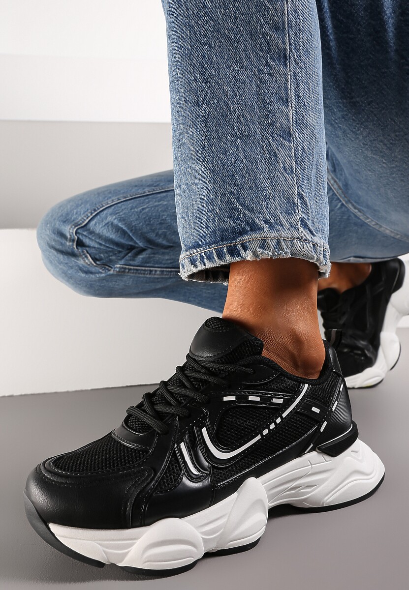 Ciemnobeżowe Sneakersy przed Kostkę z Przeszyciami Portle