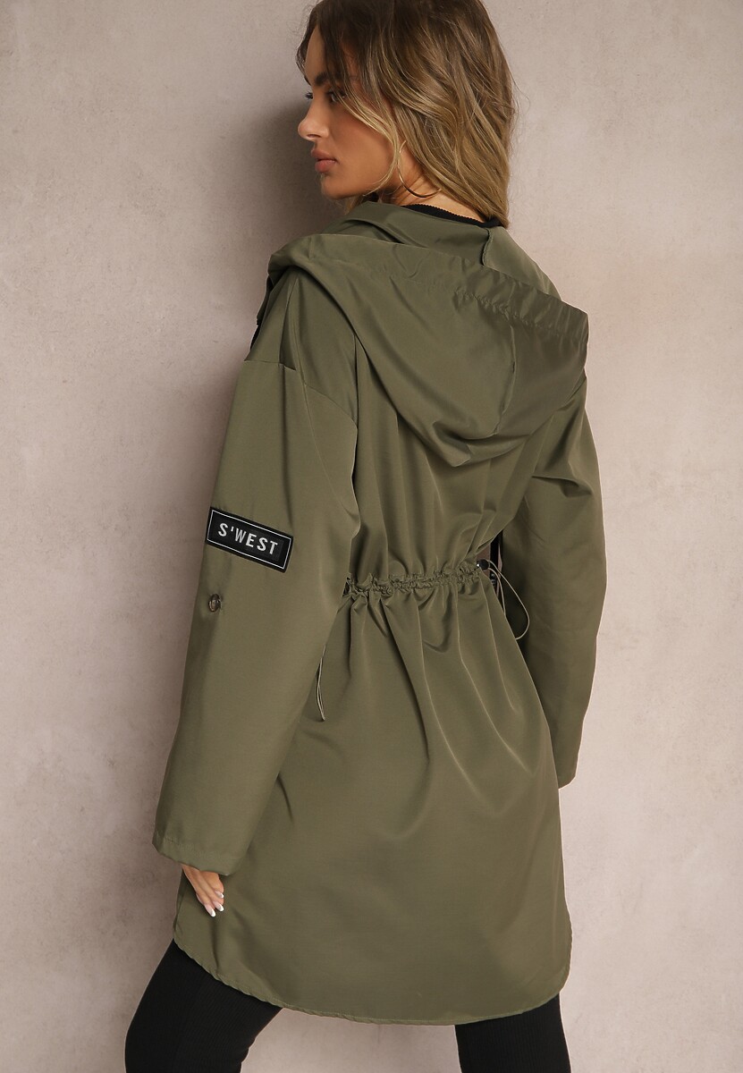 Ciemnozielona Kurtka Oversize Wiatrówka Ceshela