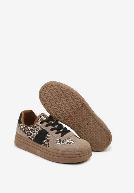 Panterkowe Sneakersy w Stylu Tenisówek na Platformie Gilritisa