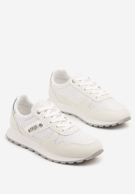 Białe Sneakersy z Ozdobnymi Cyrkoniami Adisona