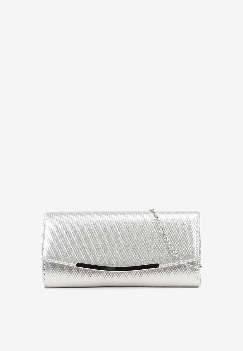 Złota Torebka Kopertówka z Łańcuszkiem Zdobiona Aplikacją Idarosea