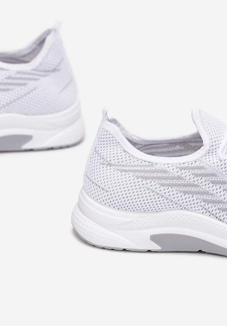 Białe Siateczkowe Buty Sportowe na Piankowej Podeszwie Linidas