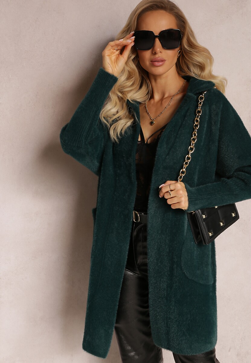 Fuksjowy Płaszcz z Bawełną Oversize Brumisia