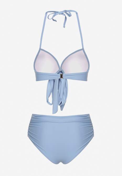 Jasnoniebieskie Bikini Wiązany Biustonosz i Majtki Typu Figi Fevarelia