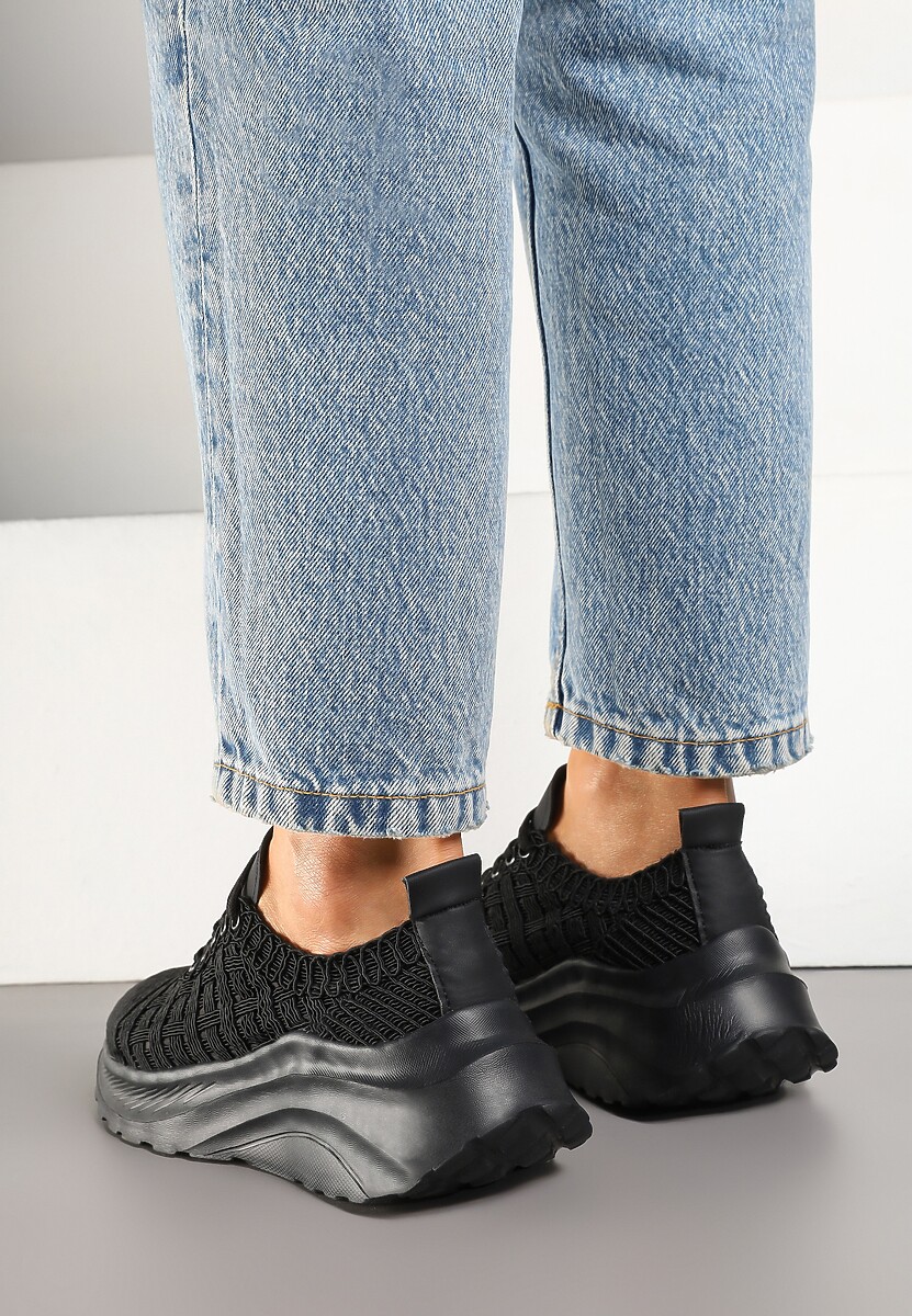 Czarne Siateczkowe Sneakersy Loreldi