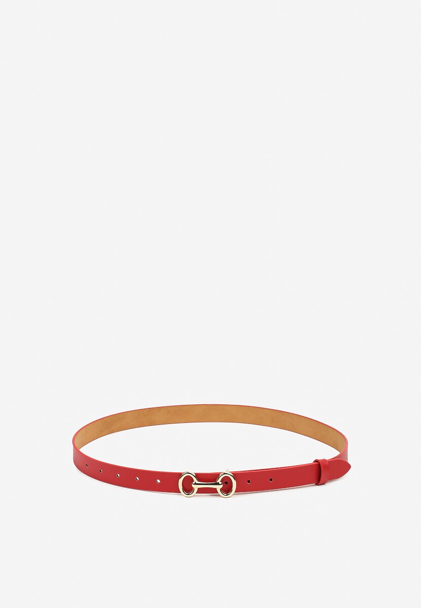 Czerwony Pasek z Metaliczną Sprzączką Pefia